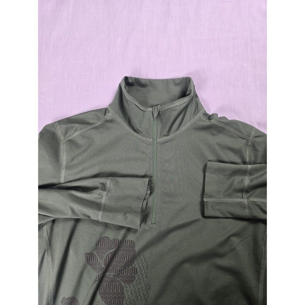The North Face Pullover Womens Large Green VaporWick Floral 1/4 Zip Long Sleeve‎
